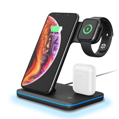 Chinese Factory 15w Fast Wireless Charger 3 In 1 wireless for Mobile Phone for Apple Watch For Air Pods