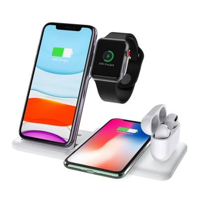 New Version Wireless Charger Stand 3 in 1 15W Wireless Charger Device for Mobile Phone 2.5W charger for watch 2W charging pad